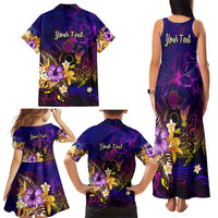 Cook Islands Family Matching Tank Maxi Dress and Hawaiian Shirt Whale Hibiscus Polynesian DT02 - Polynesian Pride