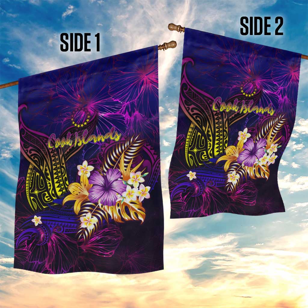 Cook Islands Garden Flag Whale Hibiscus Polynesian