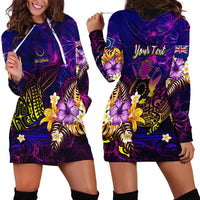 Cook Islands Hoodie Dress Whale Hibiscus Polynesian