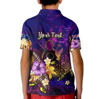 Cook Islands Kid Polo Shirt Whale Hibiscus Polynesian DT02 - Polynesian Pride