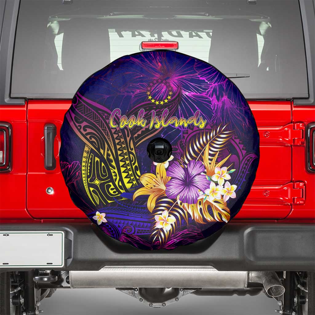Cook Islands Spare Tire Cover Whale Hibiscus Polynesian DT02 - Polynesian Pride