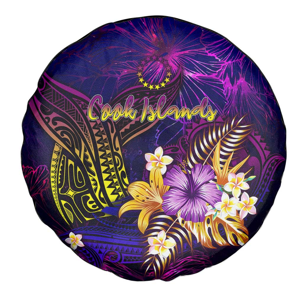 Cook Islands Spare Tire Cover Whale Hibiscus Polynesian DT02 - Polynesian Pride