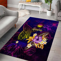 Nauru Area Rug Whale Hibiscus Polynesian
