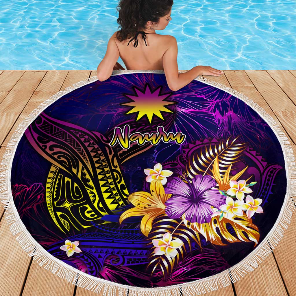Nauru Beach Blanket Whale Hibiscus Polynesian