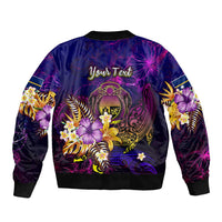 Nauru Bomber Jacket Whale Hibiscus Polynesian