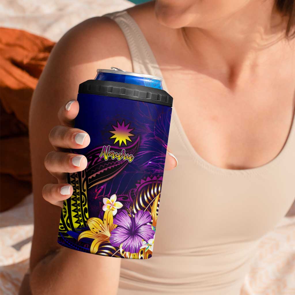 Nauru 4 in 1 Can Cooler Tumbler Whale Hibiscus Polynesian