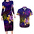 Nauru Couples Matching Long Sleeve Bodycon Dress and Hawaiian Shirt Whale Hibiscus Polynesian