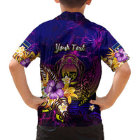Nauru Family Matching Off The Shoulder Long Sleeve Dress and Hawaiian Shirt Whale Hibiscus Polynesian DT02 - Polynesian Pride