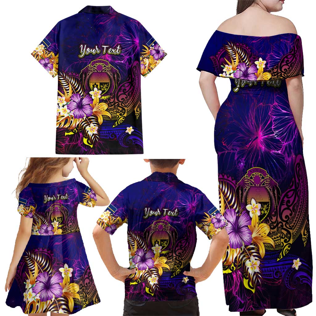 Nauru Family Matching Off Shoulder Maxi Dress and Hawaiian Shirt Whale Hibiscus Polynesian DT02 - Polynesian Pride