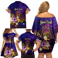 Nauru Family Matching Off Shoulder Short Dress and Hawaiian Shirt Whale Hibiscus Polynesian DT02 - Polynesian Pride