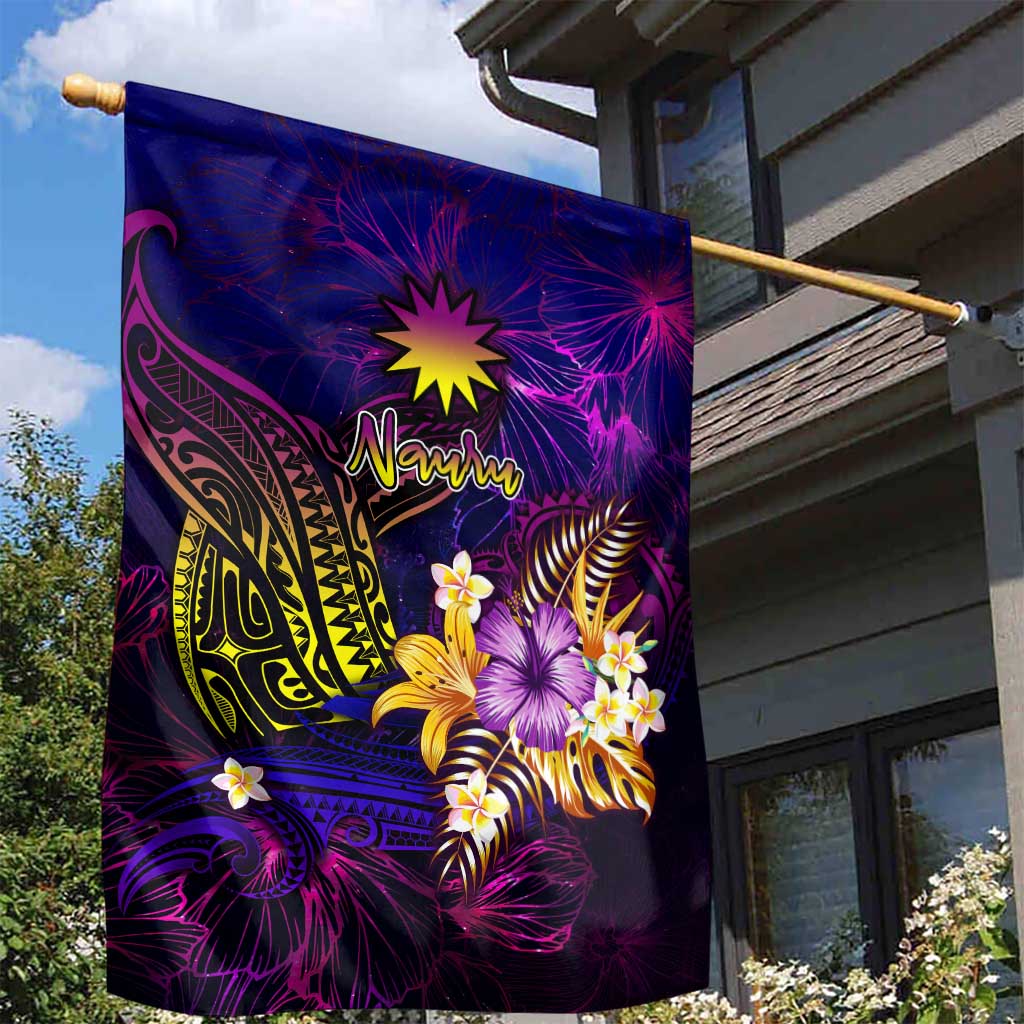 Nauru Garden Flag Whale Hibiscus Polynesian