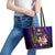 Nauru Leather Tote Bag Whale Hibiscus Polynesian