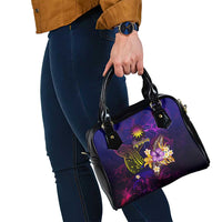 Nauru Shoulder Handbag Whale Hibiscus Polynesian