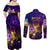 Tuvalu Couples Matching Off Shoulder Maxi Dress and Long Sleeve Button Shirt Whale Hibiscus Polynesian