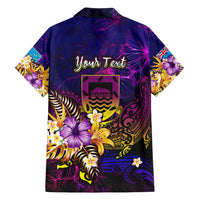 Tuvalu Family Matching Off Shoulder Short Dress and Hawaiian Shirt Whale Hibiscus Polynesian DT02 - Polynesian Pride