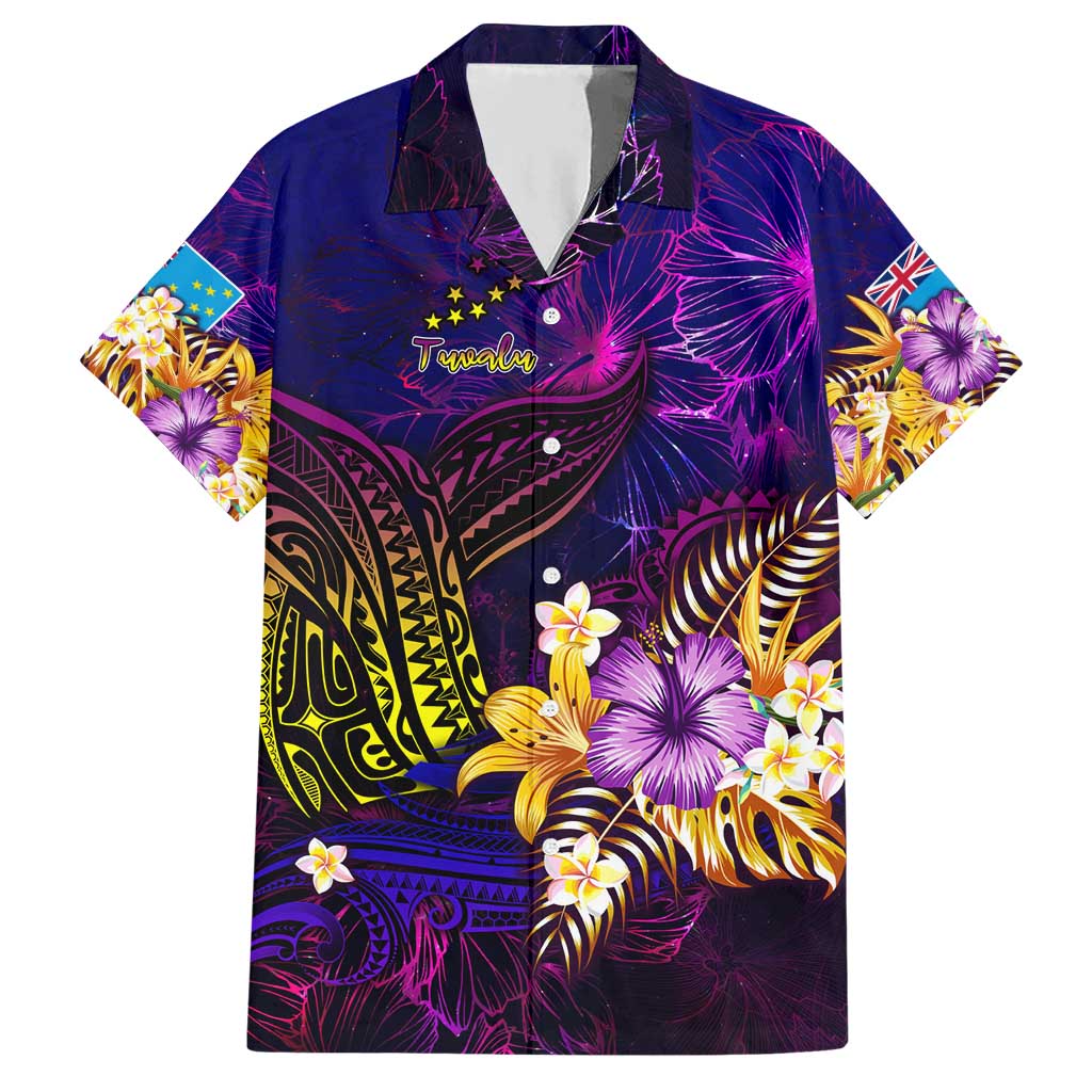 Tuvalu Hawaiian Shirt Whale Hibiscus Polynesian