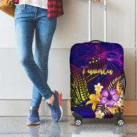 Tuvalu Luggage Cover Whale Hibiscus Polynesian