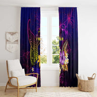 Tuvalu Window Curtain Whale Hibiscus Polynesian