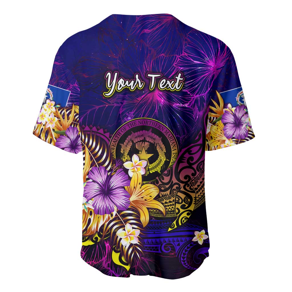 Northern Mariana Islands Baseball Jersey Whale Hibiscus Polynesian
