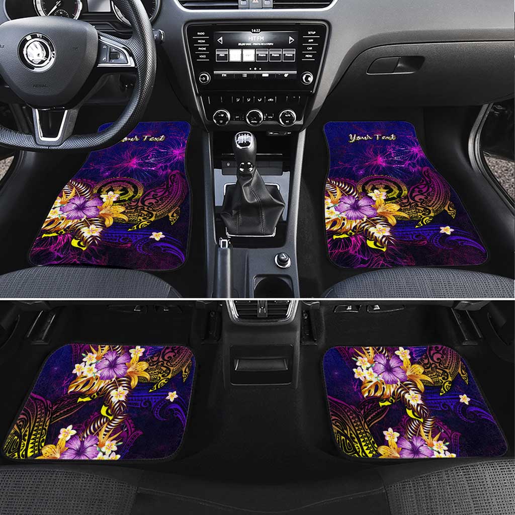 Northern Mariana Islands Car Mats Whale Hibiscus Polynesian