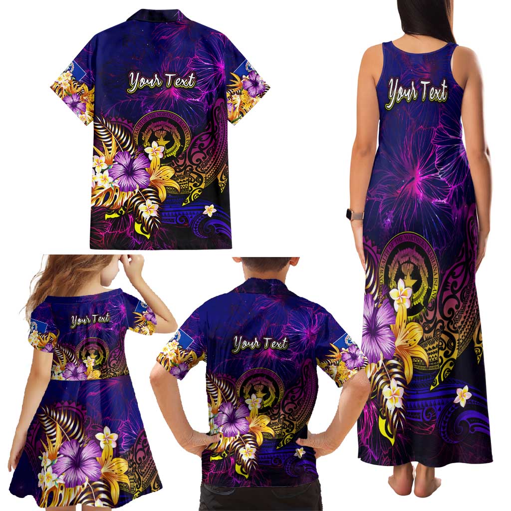 Northern Mariana Islands Family Matching Tank Maxi Dress and Hawaiian Shirt Whale Hibiscus Polynesian DT02 - Polynesian Pride