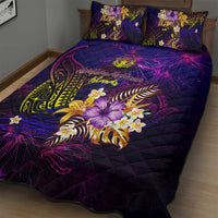 Northern Mariana Islands Quilt Bed Set Whale Hibiscus Polynesian DT02 - Polynesian Pride