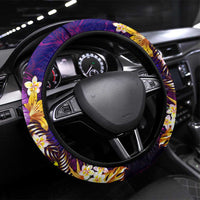 Northern Mariana Islands Steering Wheel Cover Whale Hibiscus Polynesian