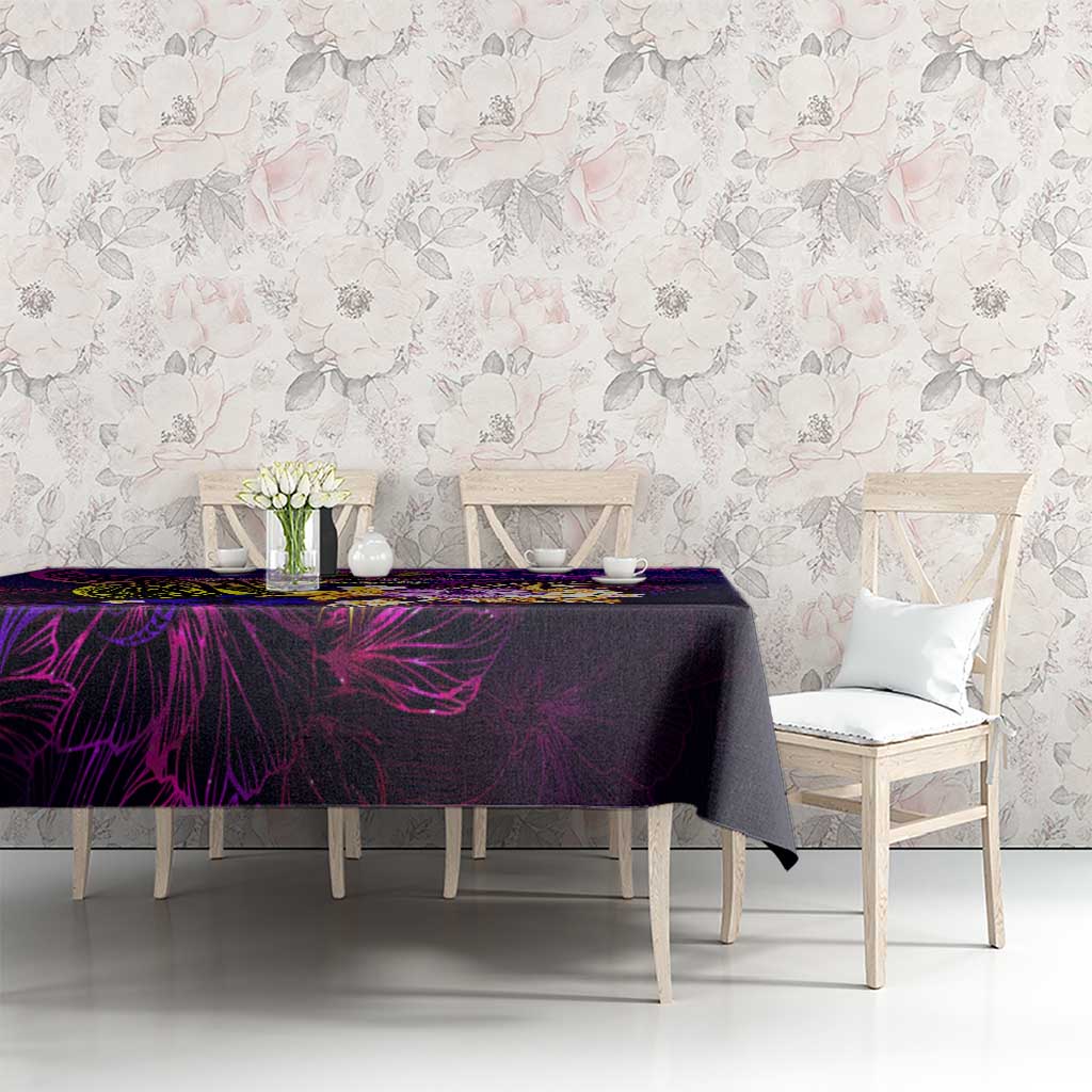 Northern Mariana Islands Tablecloth Whale Hibiscus Polynesian