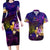 Marshall Islands Couples Matching Long Sleeve Bodycon Dress and Hawaiian Shirt Whale Hibiscus Polynesian