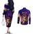 Marshall Islands Couples Matching Off The Shoulder Long Sleeve Dress and Long Sleeve Button Shirt Whale Hibiscus Polynesian