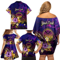 Marshall Islands Family Matching Off Shoulder Short Dress and Hawaiian Shirt Whale Hibiscus Polynesian DT02 - Polynesian Pride