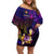 Marshall Islands Family Matching Off Shoulder Short Dress and Hawaiian Shirt Whale Hibiscus Polynesian
