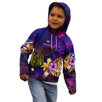 Marshall Islands Kid Hoodie Whale Hibiscus Polynesian