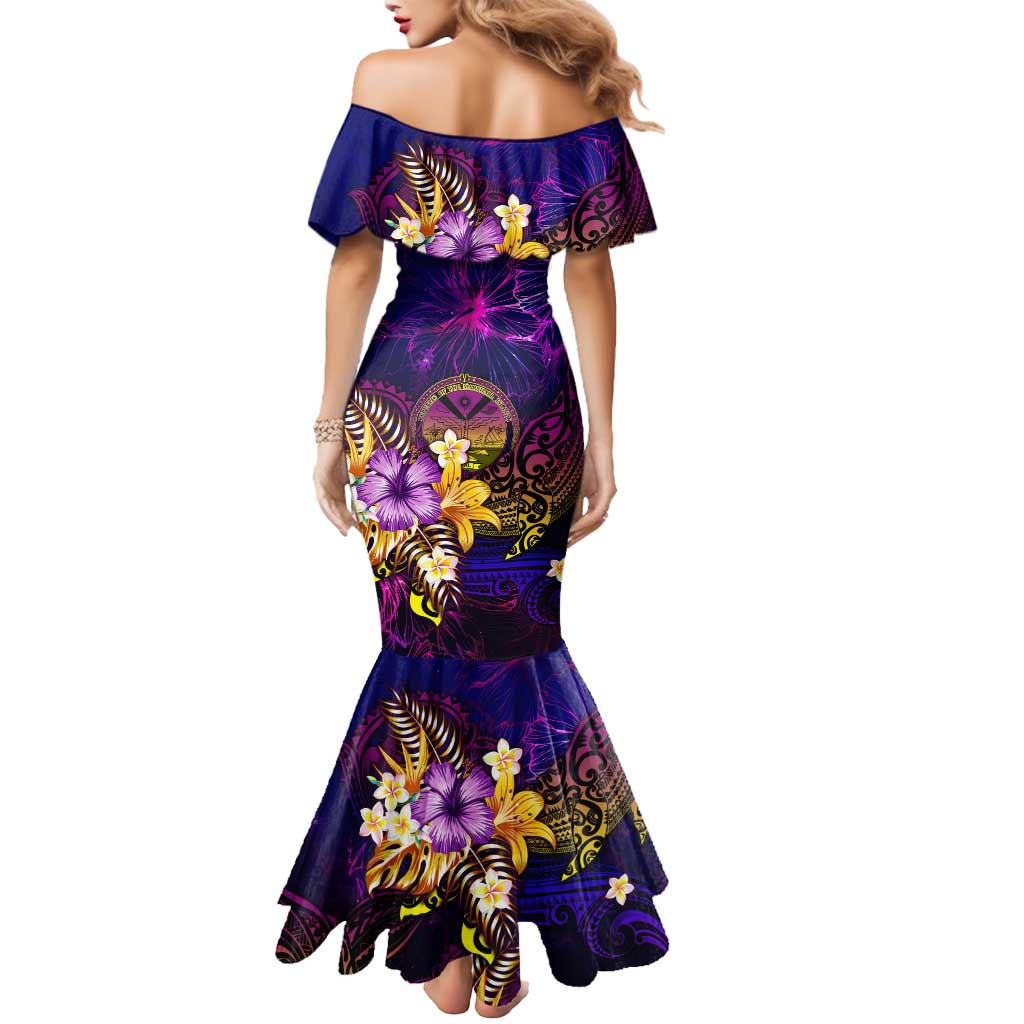 Marshall Islands Mermaid Dress Whale Hibiscus Polynesian DT02 - Polynesian Pride