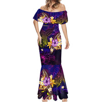Marshall Islands Mermaid Dress Whale Hibiscus Polynesian DT02 - Polynesian Pride