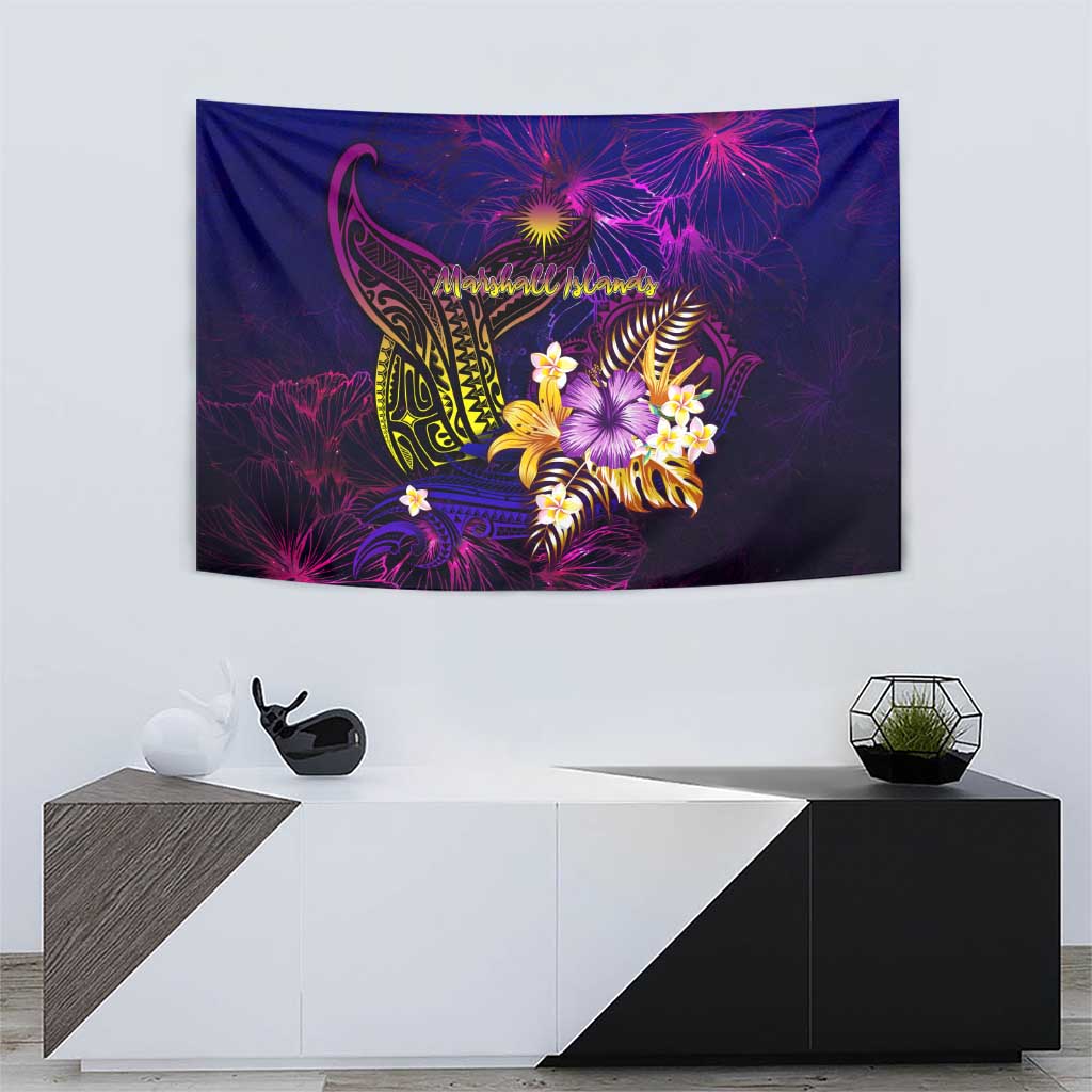 Marshall Islands Tapestry Whale Hibiscus Polynesian