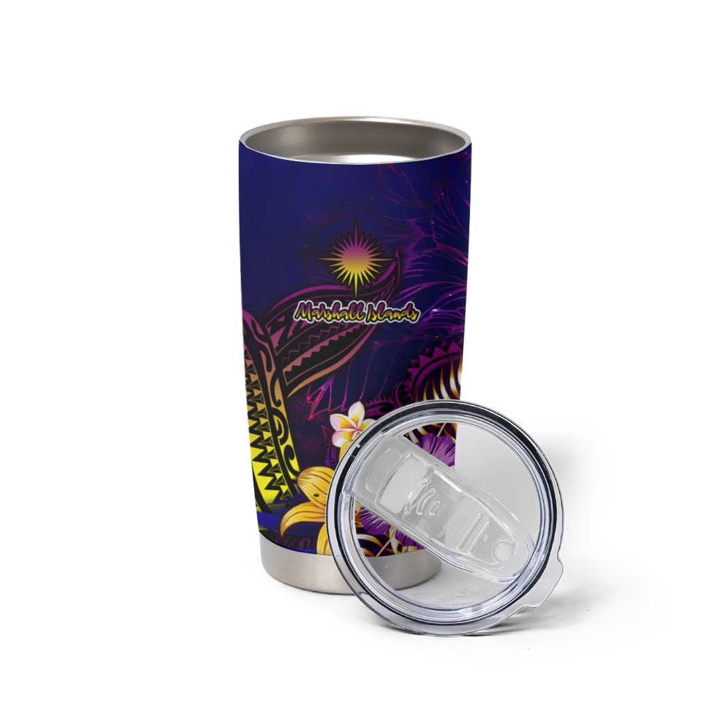Marshall Islands Tumbler Cup Whale Hibiscus Polynesian