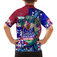 Manu Samoa Rugby 2023 Family Matching Summer Maxi Dress and Hawaiian Shirt Humpback Whale Hexagon Tribal Tropical Style DT02 - Polynesian Pride
