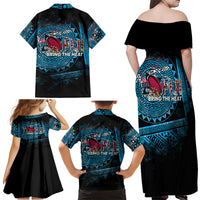 Fiji Rugby Family Matching Off Shoulder Maxi Dress and Hawaiian Shirt Bring The Heat DT02 - Polynesian Pride
