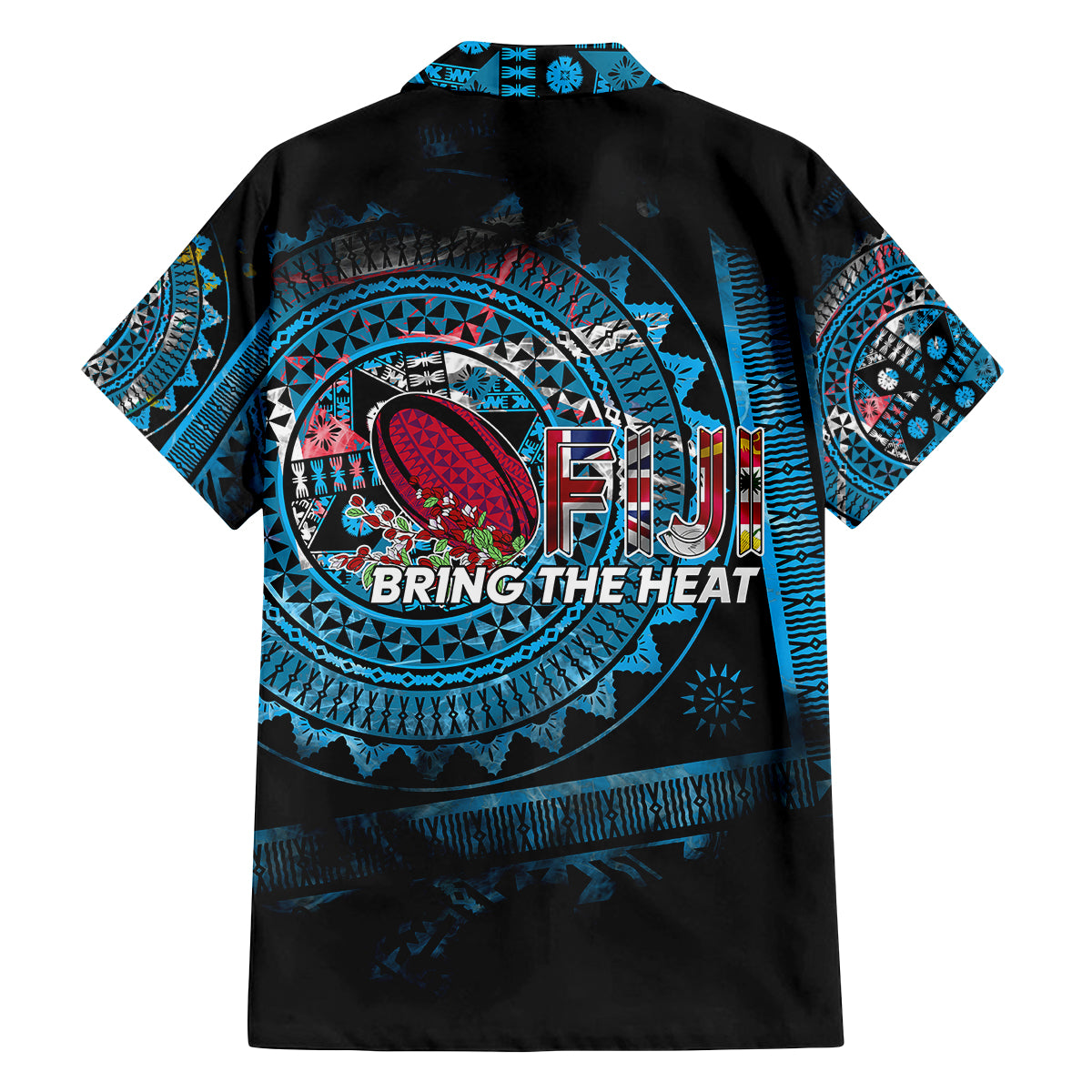 Fiji Rugby Family Matching Off Shoulder Maxi Dress and Hawaiian Shirt Bring The Heat DT02 - Polynesian Pride