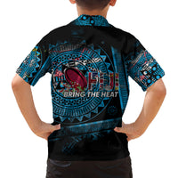 Fiji Rugby Family Matching Off Shoulder Short Dress and Hawaiian Shirt Bring The Heat DT02 - Polynesian Pride