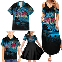 Fiji Rugby Family Matching Summer Maxi Dress and Hawaiian Shirt Bring The Heat DT02 - Polynesian Pride