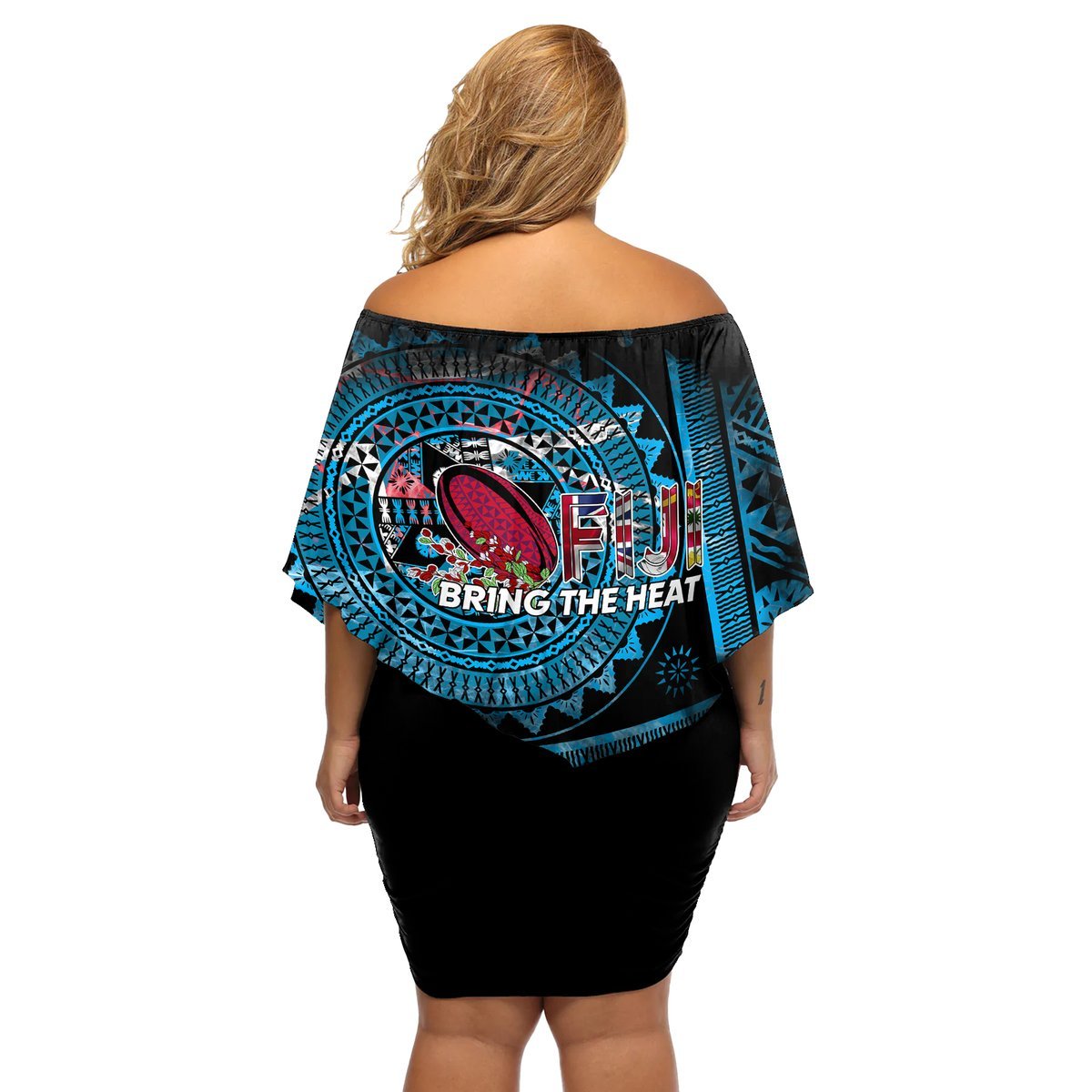 Fiji Rugby Off Shoulder Short Dress Bring The Heat DT02 - Polynesian Pride