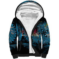 Fiji Rugby Sherpa Hoodie Bring The Heat DT02 Unisex Blue - Polynesian Pride