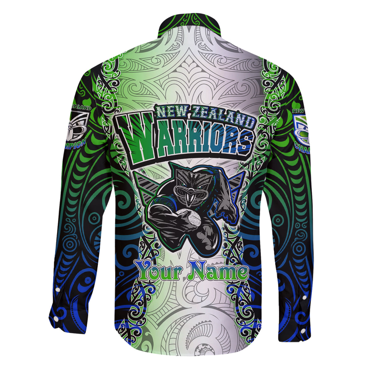 Personalised New Zealand Warriors Family Matching Off Shoulder Short Dress and Hawaiian Shirt Maori Silver Fern Green DT02 - Polynesian Pride