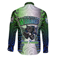 Personalised New Zealand Warriors Family Matching Tank Maxi Dress and Hawaiian Shirt Maori Silver Fern Green DT02 - Polynesian Pride