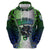 Personalised New Zealand Warriors Hoodie Maori Silver Fern Green DT02