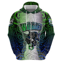 Personalised New Zealand Warriors Hoodie Maori Silver Fern Green DT02