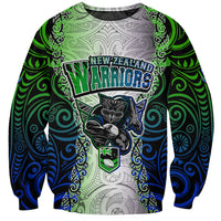 Personalised New Zealand Warriors Sweatshirt Maori Silver Fern Green DT02 Unisex Green - Polynesian Pride