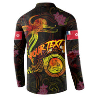 Wallis and Futuna Button Sweatshirt Octopus Plumeria Polynesian Tattoo DT02 - Polynesian Pride